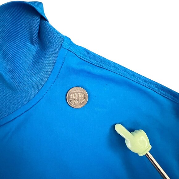 Nike Golf Tour Performance Dri-Fit Pixel Fade Polo Blue 2XL Pocket Swoosh - Picture 7 of 10